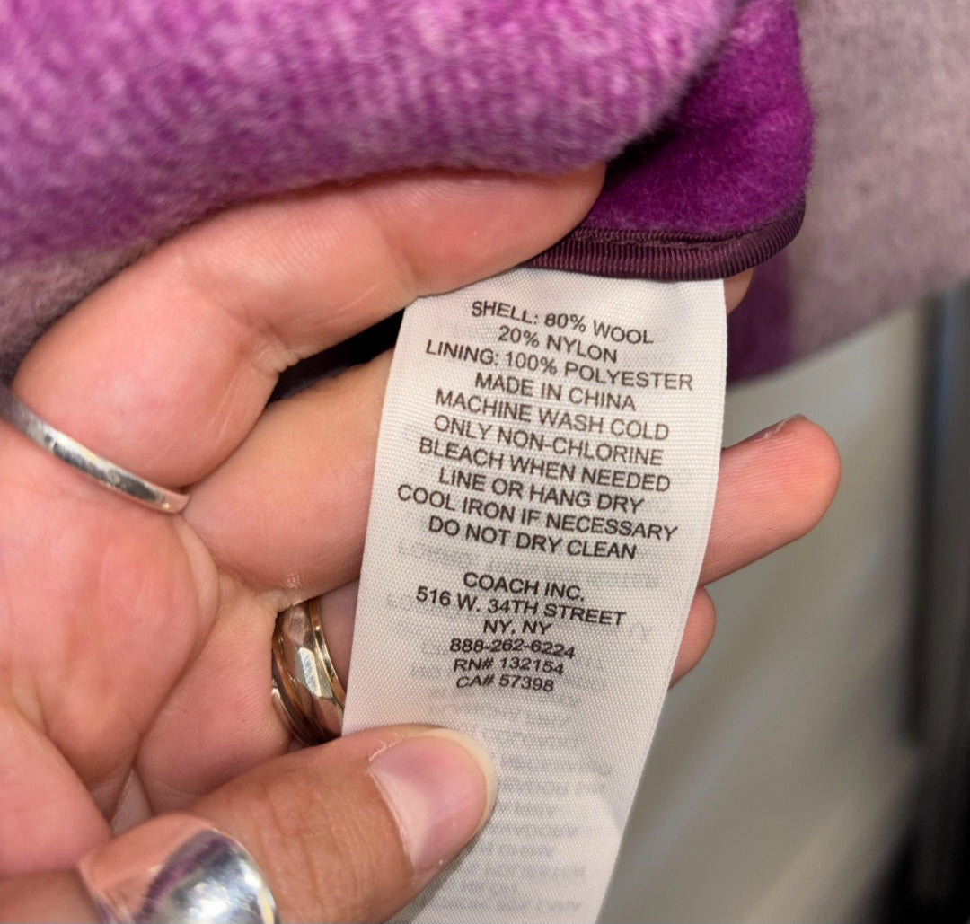 Jacket Designer By Coach In Purple, Size: M