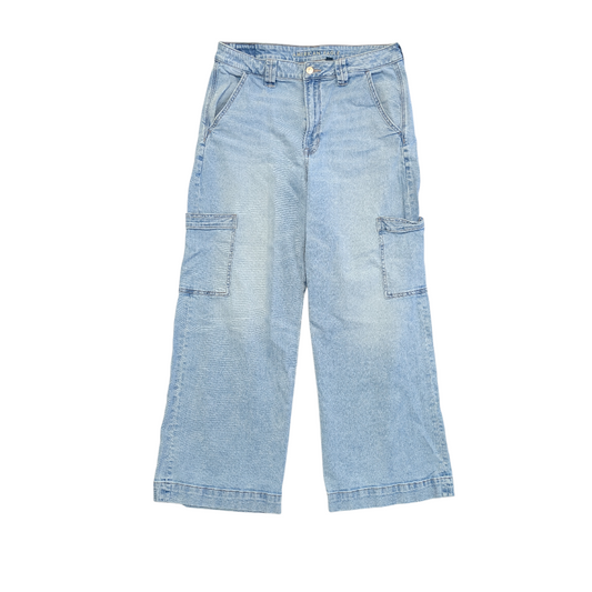 Jeans Wide Leg By American Eagle In Blue Denim, Size:12