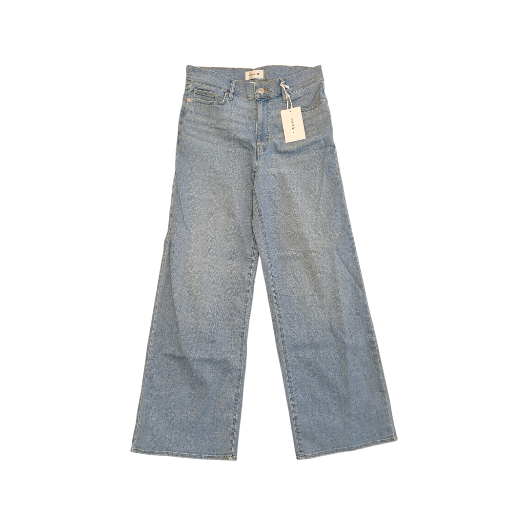 Jeans Wide Leg By Frame In Blue Denim, Size:8