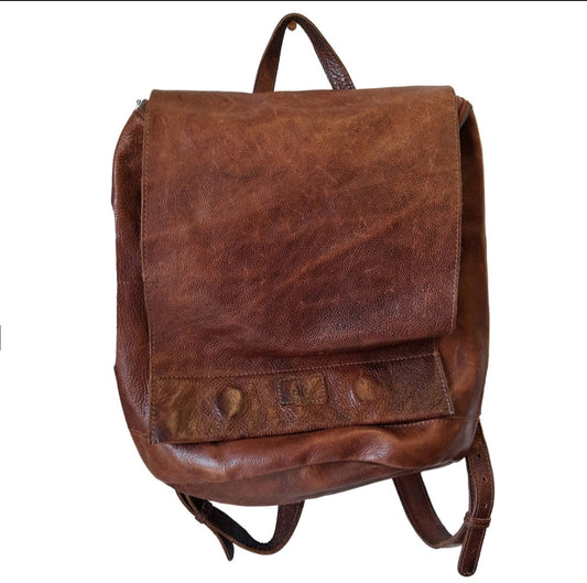 Backpack Leather By Elk In Brown, Size:Large