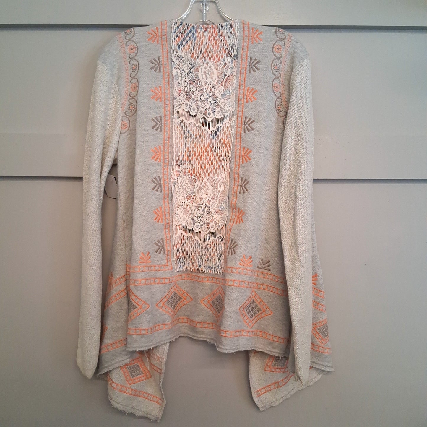 Cardigan By Bke In Grey & Orange, Size: M
