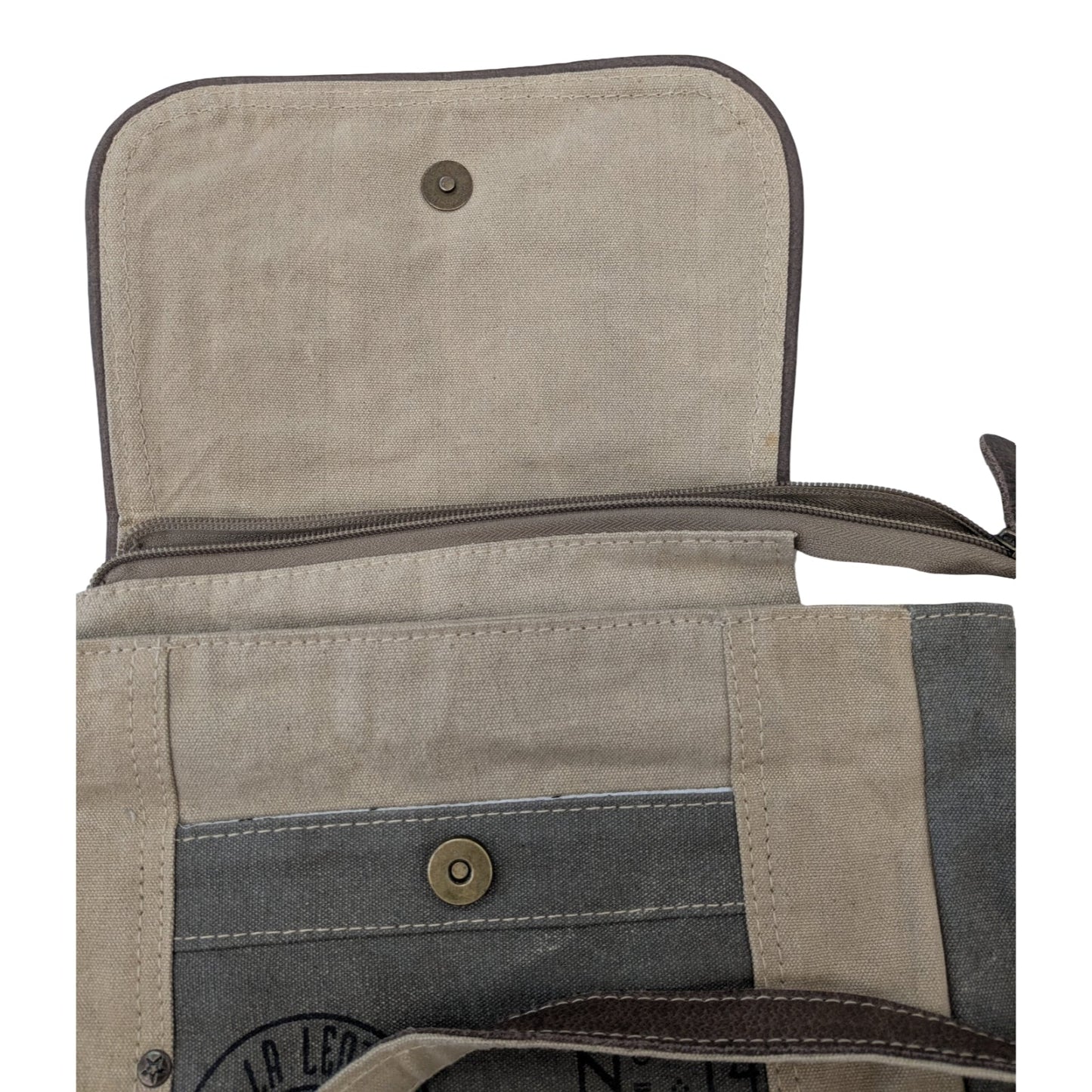 Handbag By Myra In Green & Tan, Size:Medium