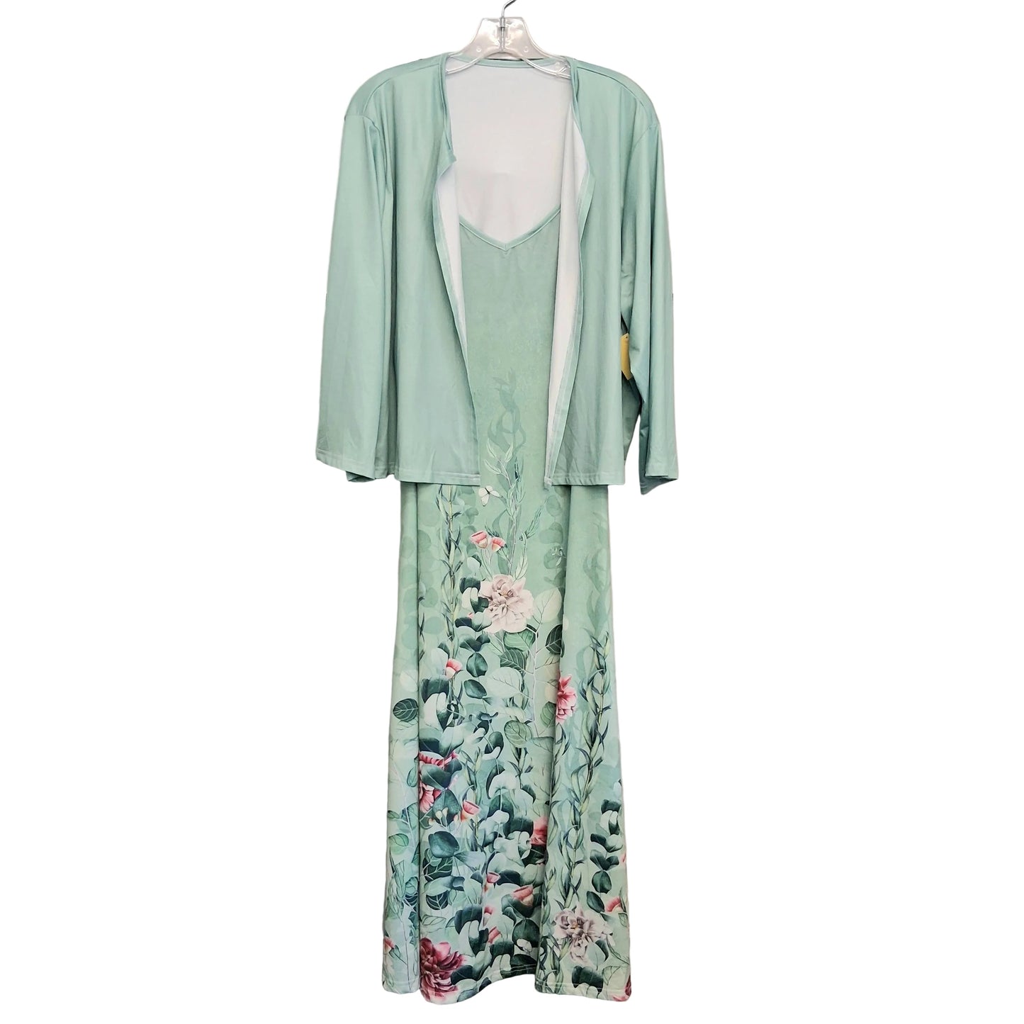 Dress Set 2Pc By Shein In Green, Size:2X