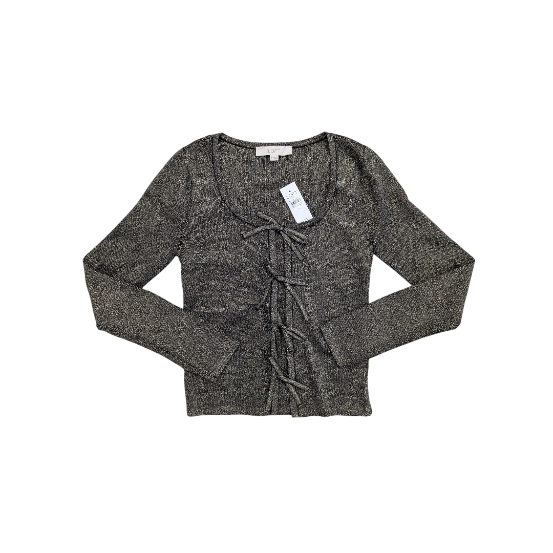 Sweater Cardigan By Loft In Bronze, Size:S
