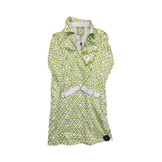 Dress Casual Midi By Elizabeth Mckay In Green & White, Size:4