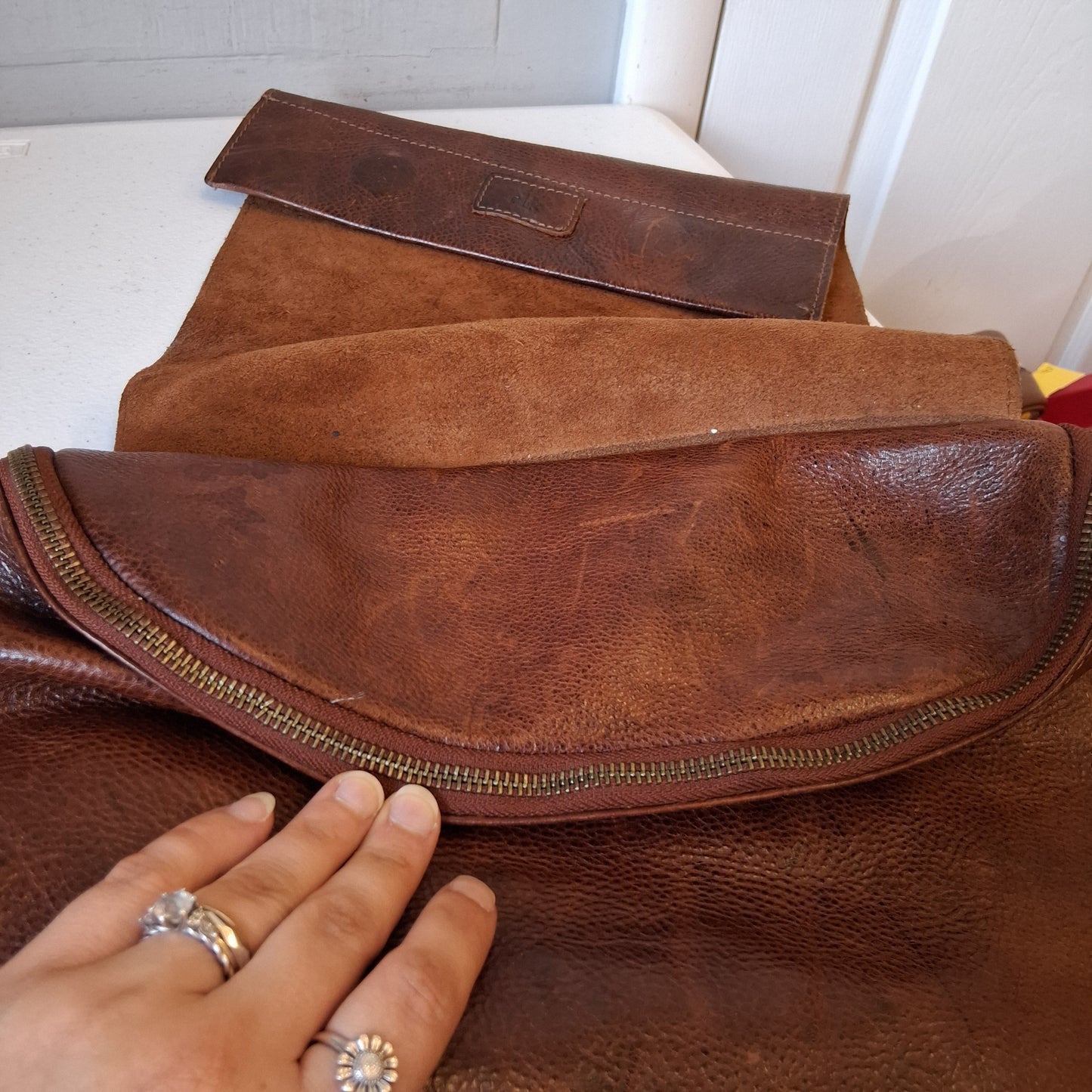 Backpack Leather By Elk In Brown, Size:Large