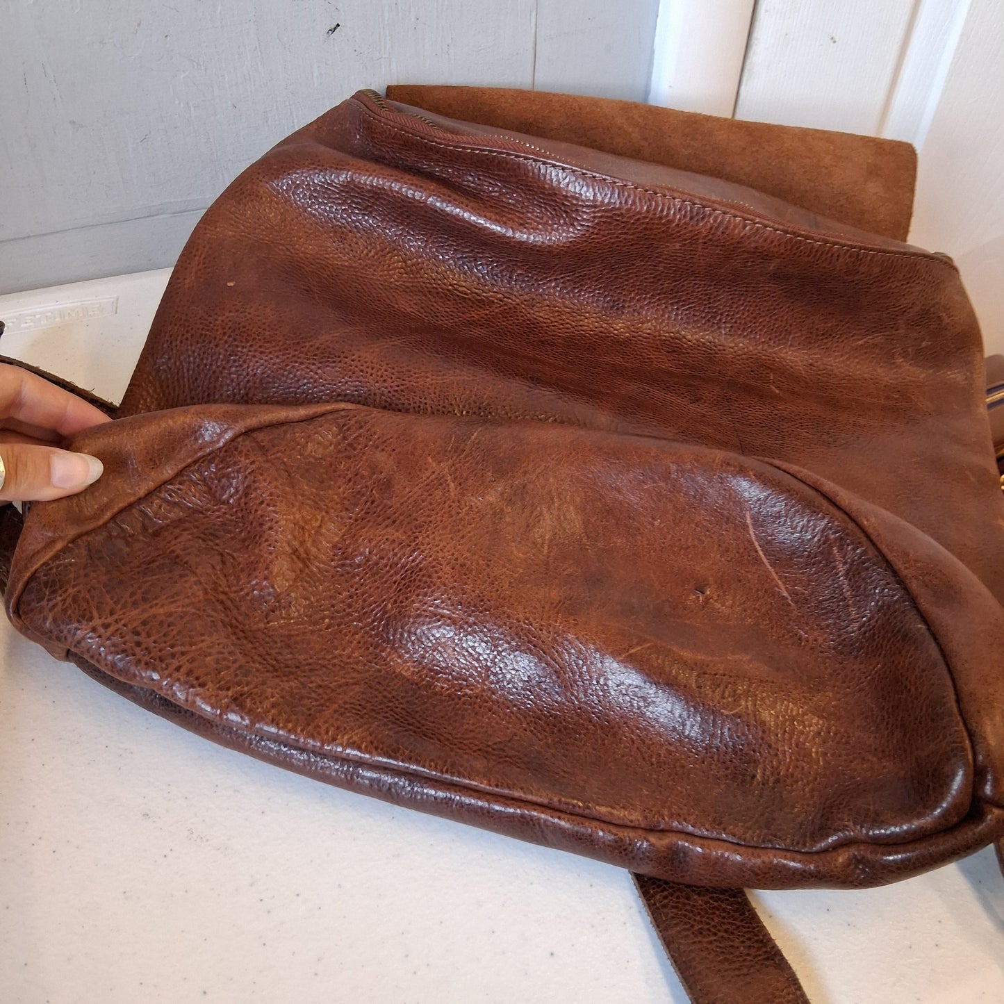 Backpack Leather By Elk In Brown, Size:Large