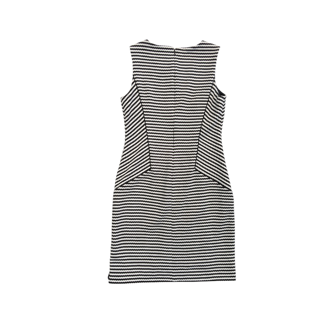 Dress Casual Midi By Calvin Klein In Black & White, Size:10