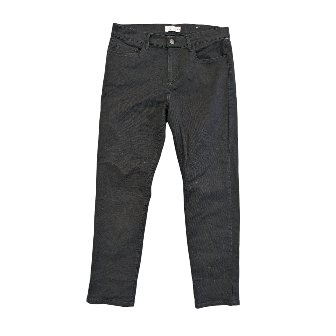 Jeans Straight By Loft In Black Denim, Size:6