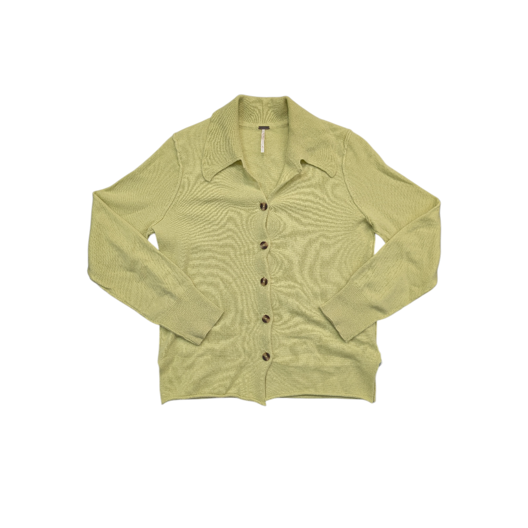Sweater Cardigan By Free People In Chartreuse, Size:Xl