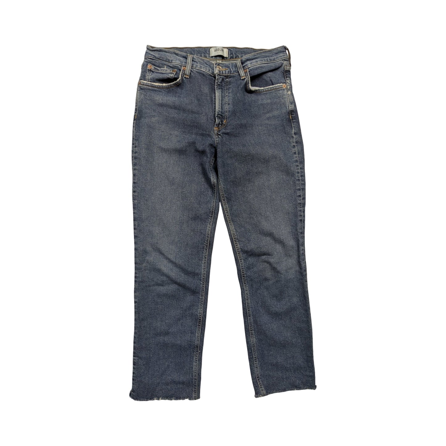 Jeans Straight By Agolde In Blue Denim, Size:6
