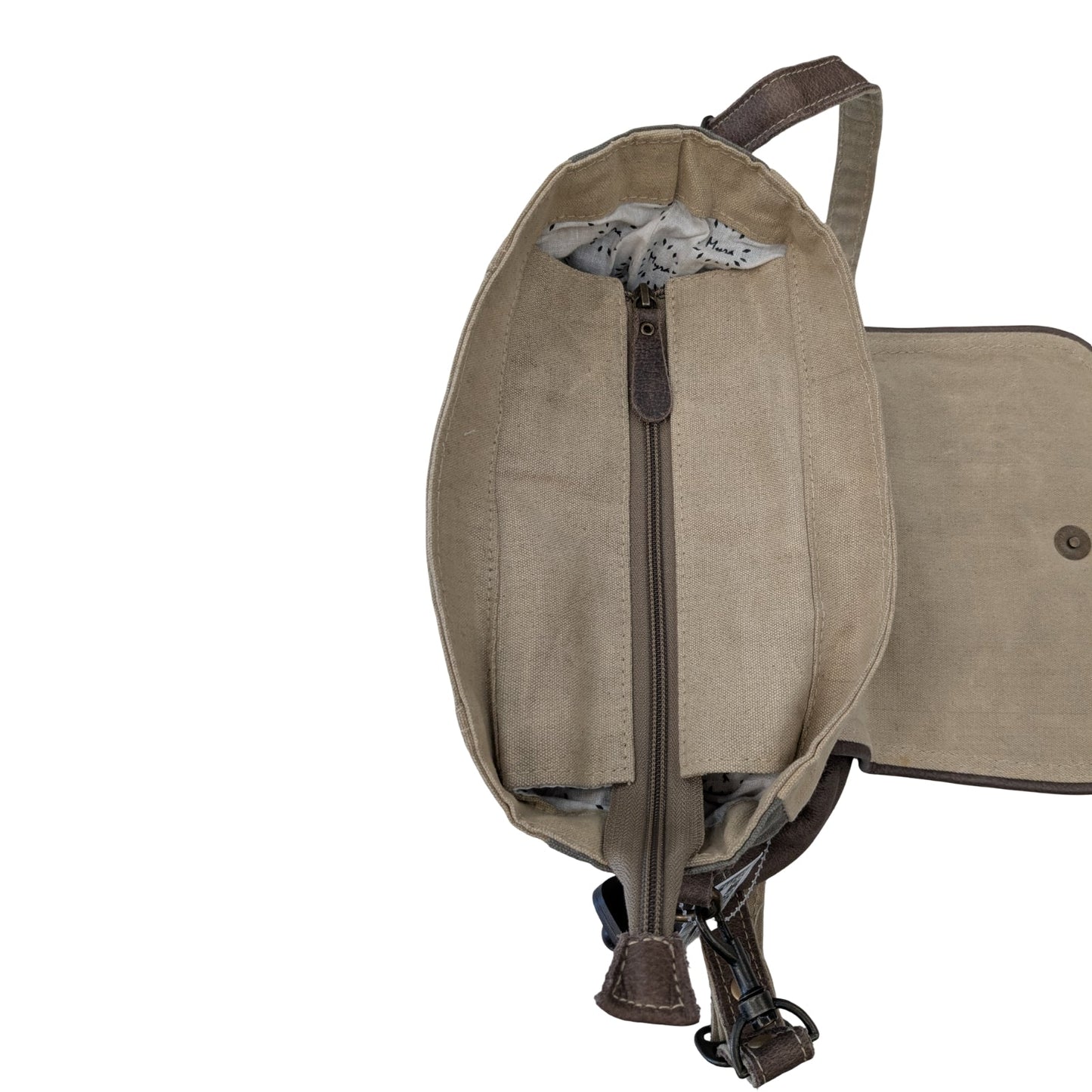Handbag By Myra In Green & Tan, Size:Medium
