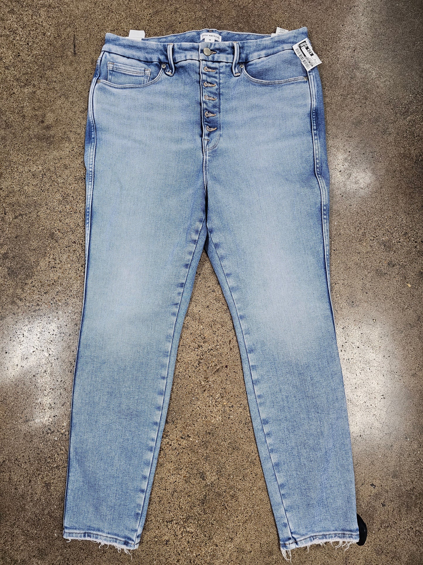 Jeans Skinny By Good American In Blue Denim, Size:16