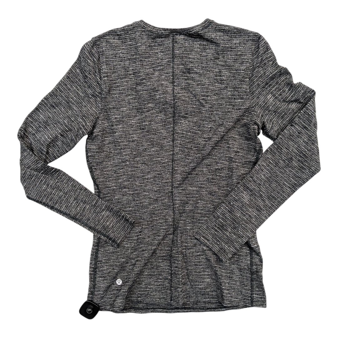 Athletic Top Ls Crewneck By Lululemon In Black & White, Size:8