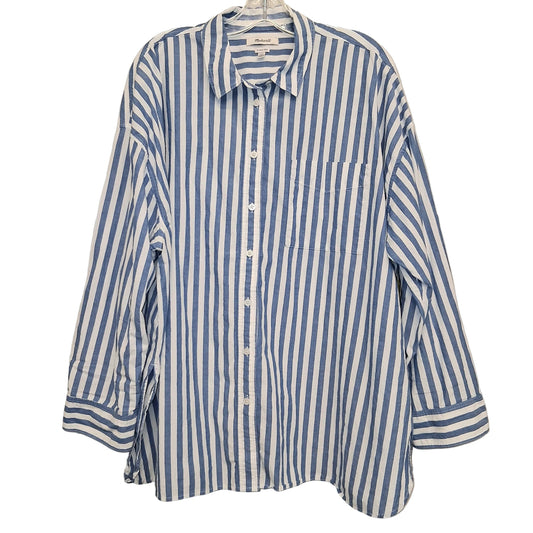Top Ls By Madewell In Blue & White, Size:1X
