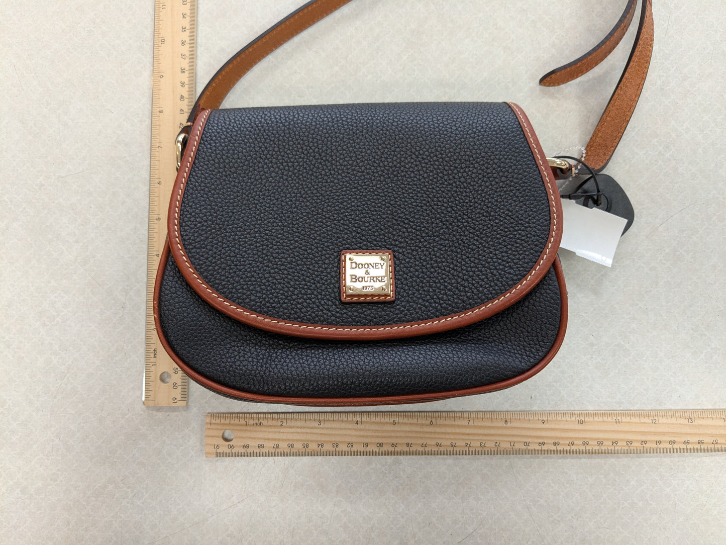 Handbag Designer By Dooney And Bourke In Black & Brown, Size:Medium