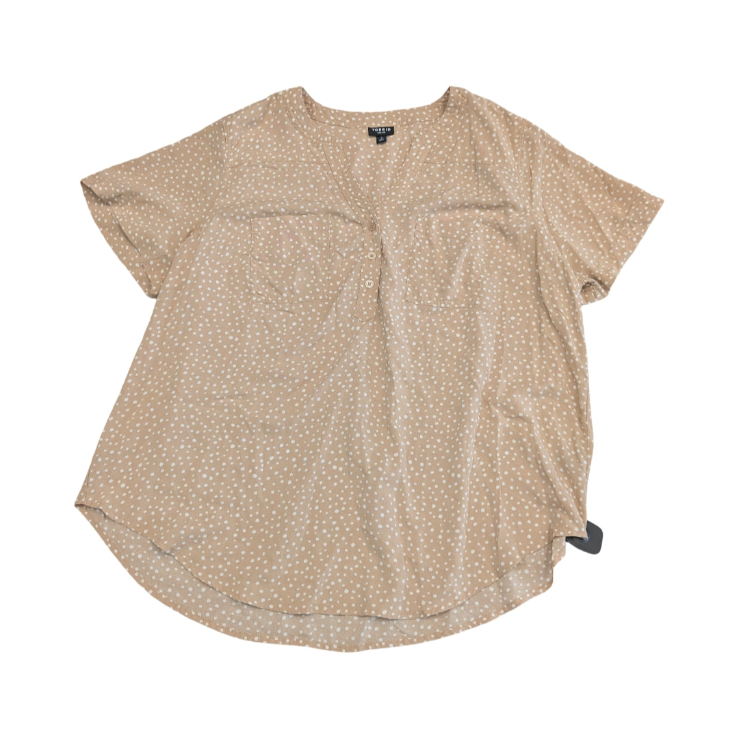 Top Ss By Torrid In Tan & White, Size:2X