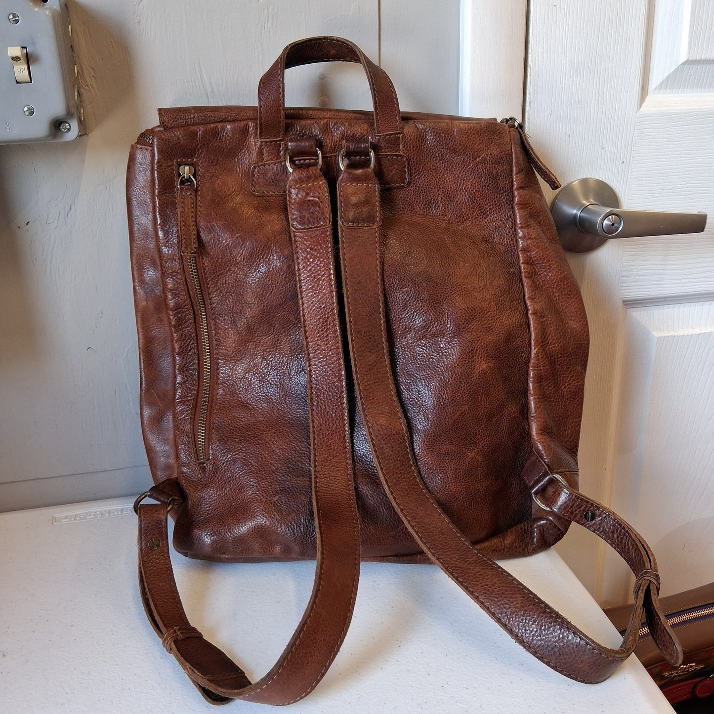 Backpack Leather By Elk In Brown, Size:Large