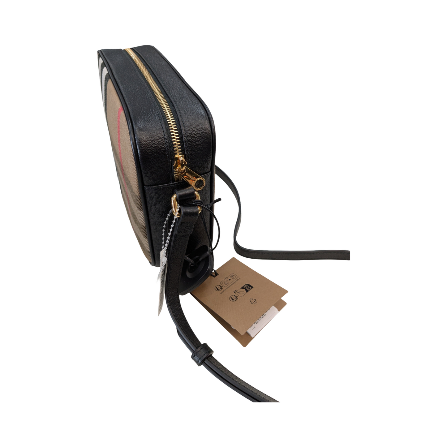 Handbag Luxury Designer By Burberry In Black & Brown, Size:Medium