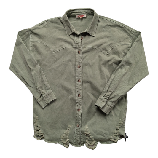 Jacket Denim By Mazik In Green, Size:M