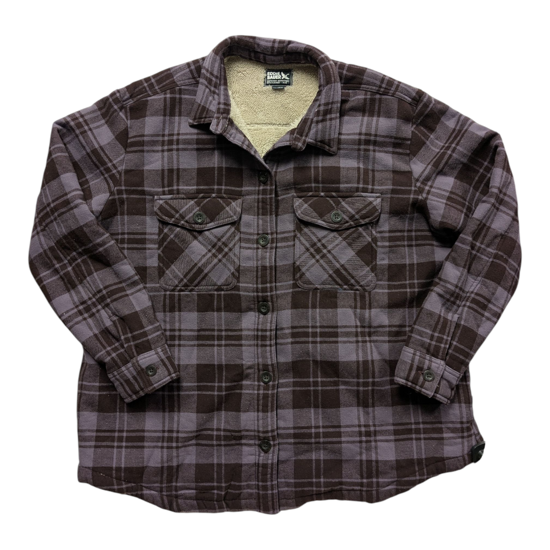 Jacket Shirt By Eddie Bauer In Purple, Size:2X