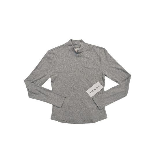 Athletic Top Ls Collar By Athleta In Grey, Size:M