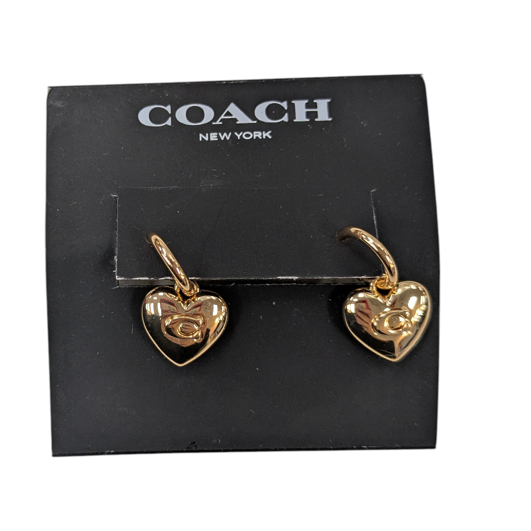 Earrings Designer By Coach In Gold