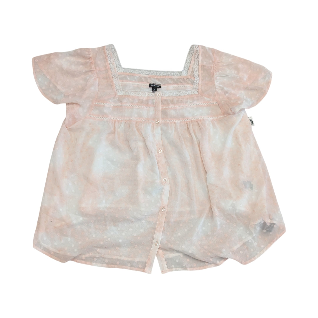 Top Ss By Torrid In Pink & White, Size:2X