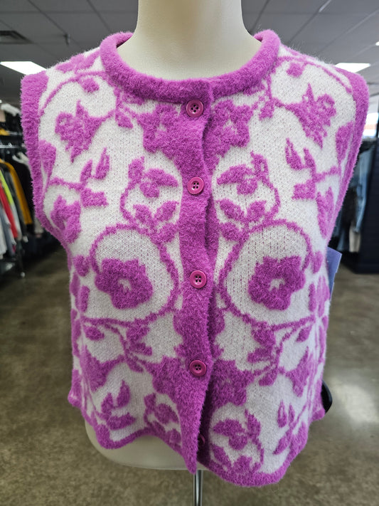 Vest Sweater By Zara In Purple, Size:S