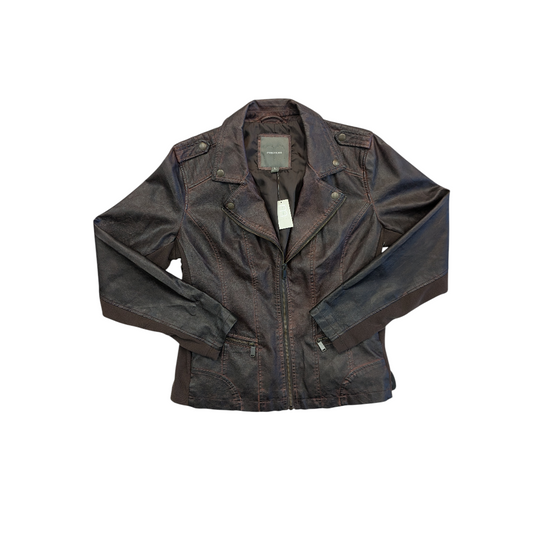 Jacket Moto By Maurices In Brown, Size:L