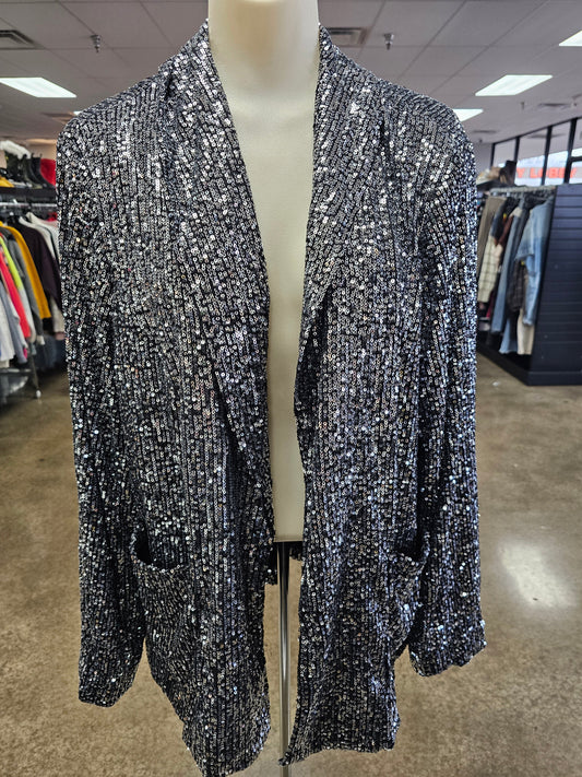 Blazer By Cato In Silver, Size:1X