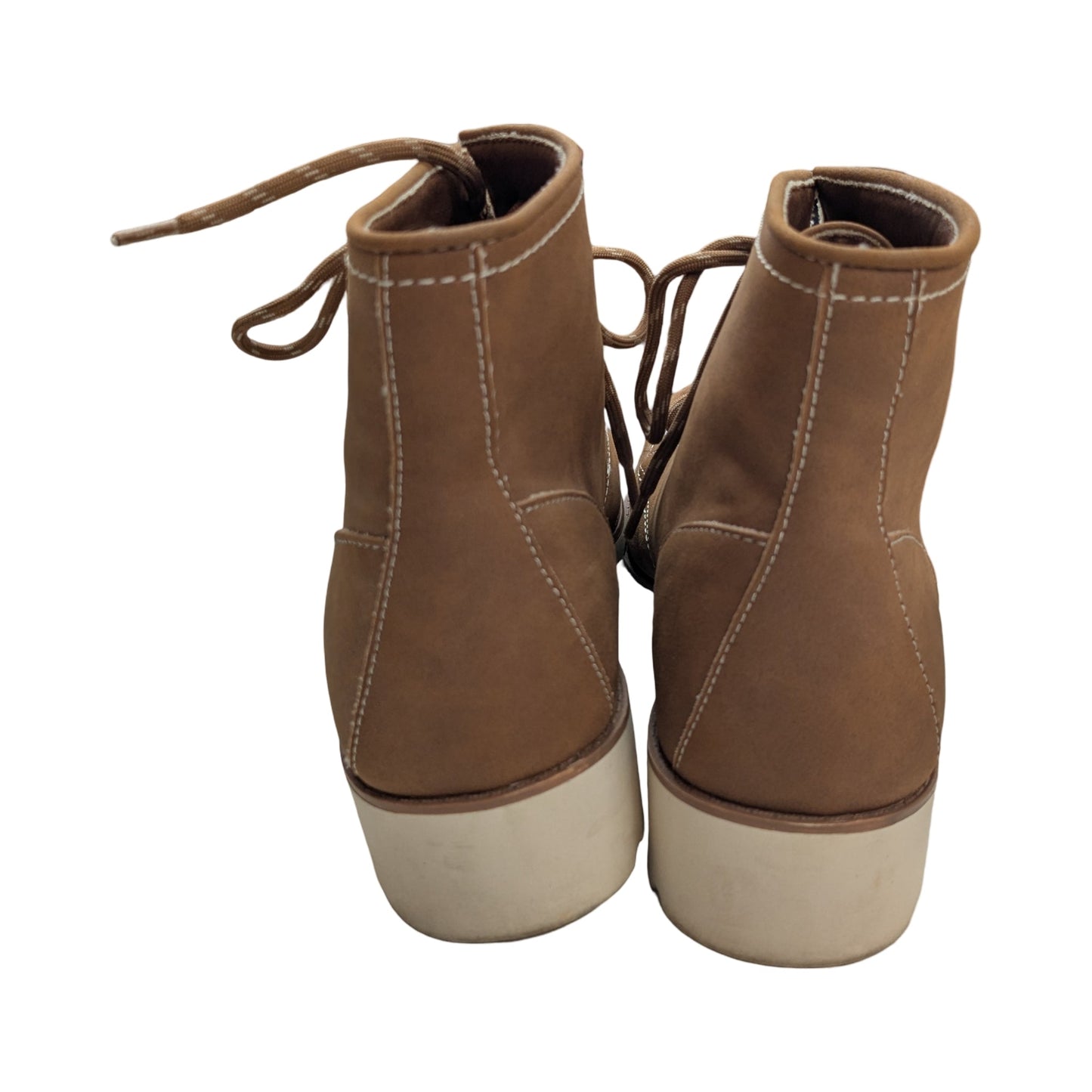 Boots Ankle Flats By St Johns Bay In Brown, Size:11