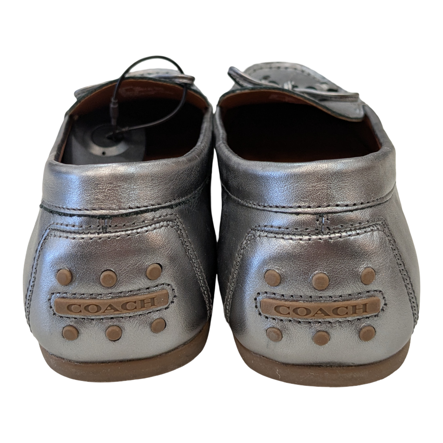 Shoes Designer By Coach In Silver, Size:9