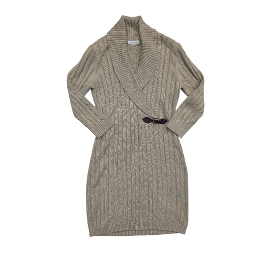 Dress Sweater By Calvin Klein In Tan, Size:M