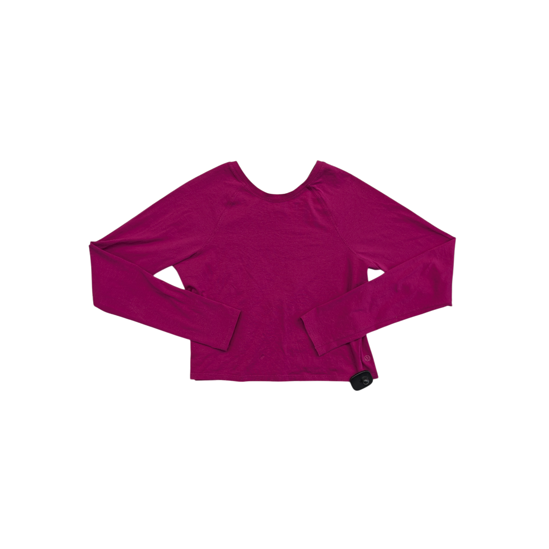 Athletic Top Ls Crewneck By Lululemon In Pink, Size:6
