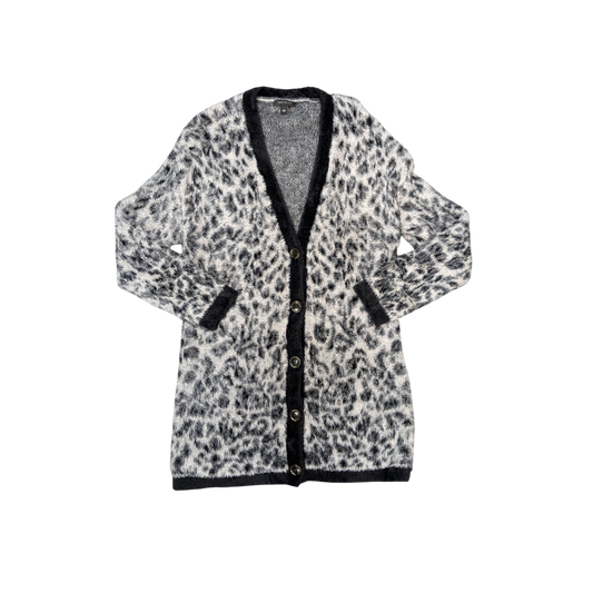 Sweater Cardigan By Ann Taylor In Animal Print, Size:S