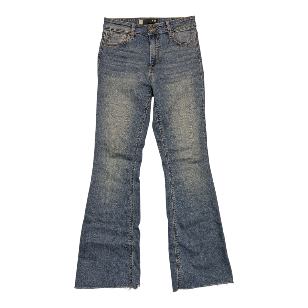 Jeans Flared By Kut In Blue Denim, Size:2