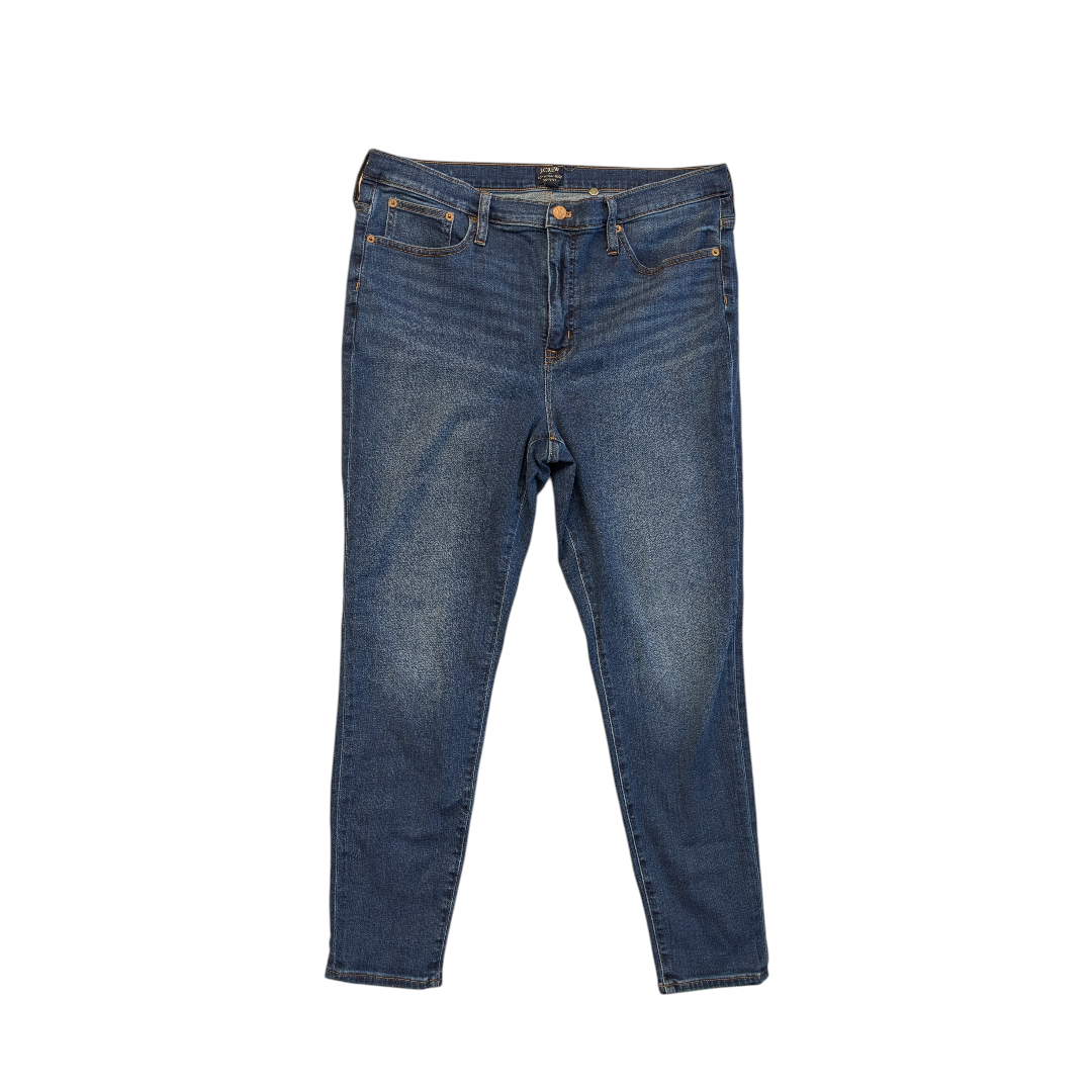 Jeans Skinny By J. Crew In Blue Denim, Size:14