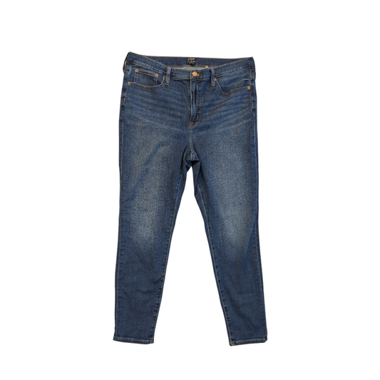 Jeans Skinny By J. Crew In Blue Denim, Size:14