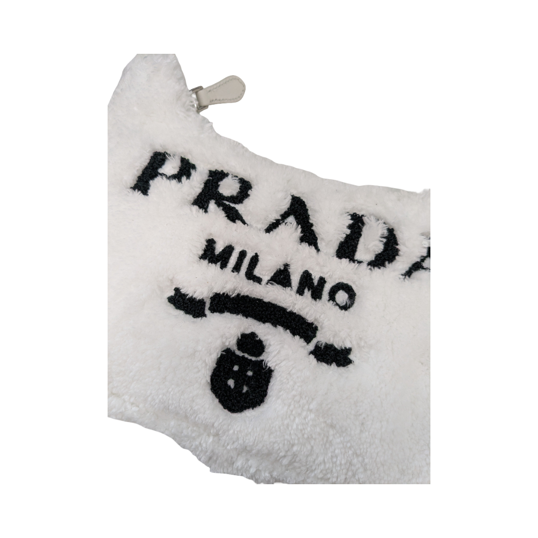 Handbag Luxury Designer By Prada In White, Size:Medium