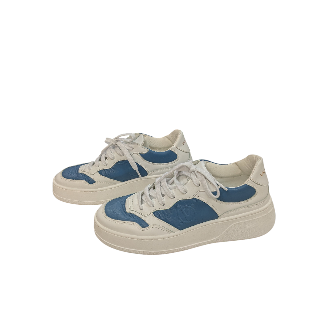 Shoes Designer By Valentino-Mario In Blue & White, Size:10