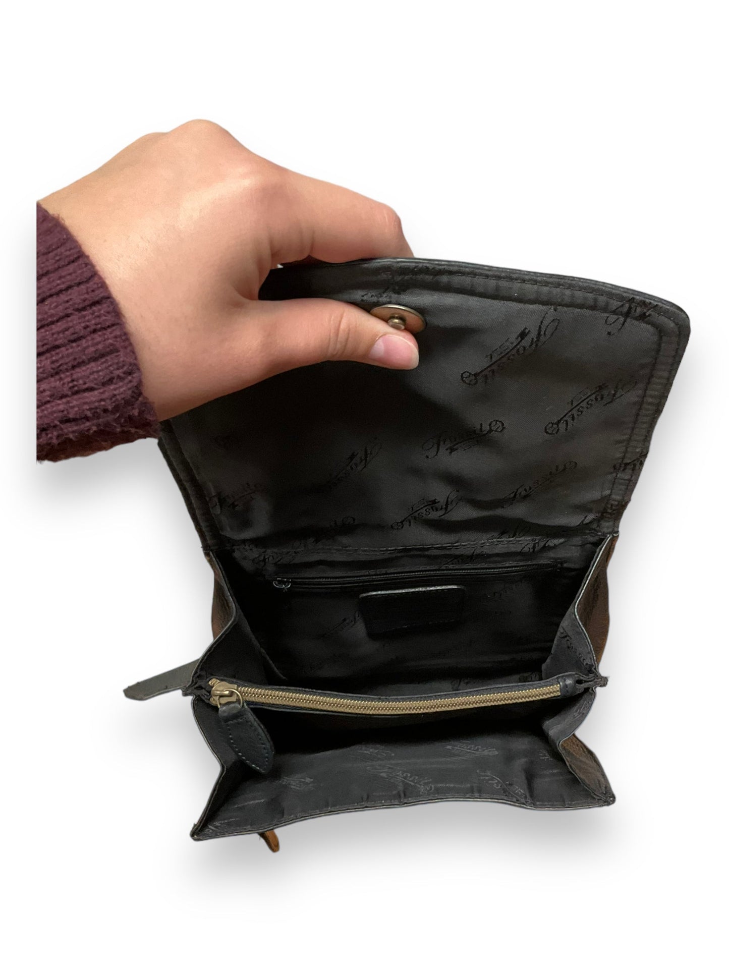 Handbag Leather By Fossil  Size: Medium