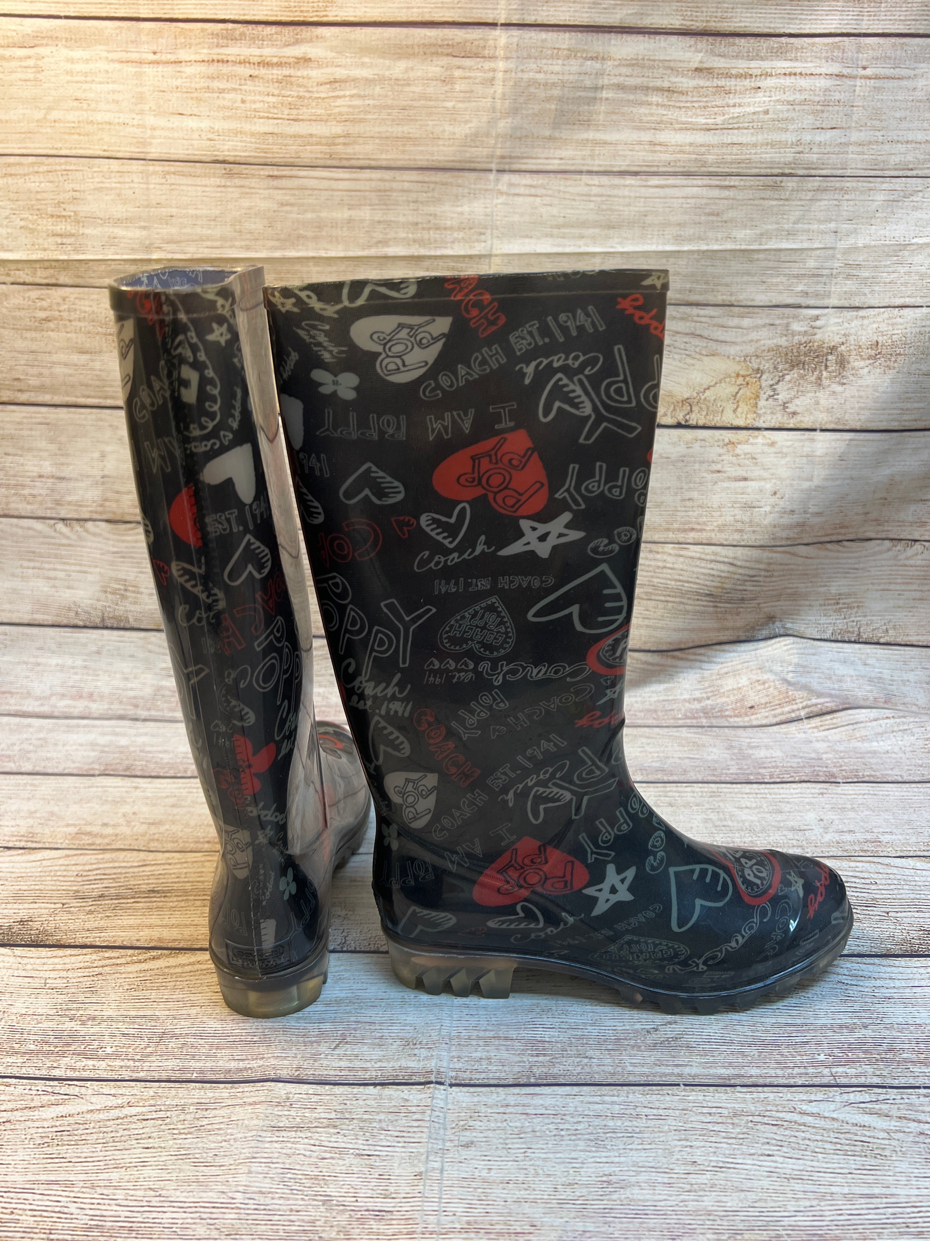 Coach poppy hot sale rain boots