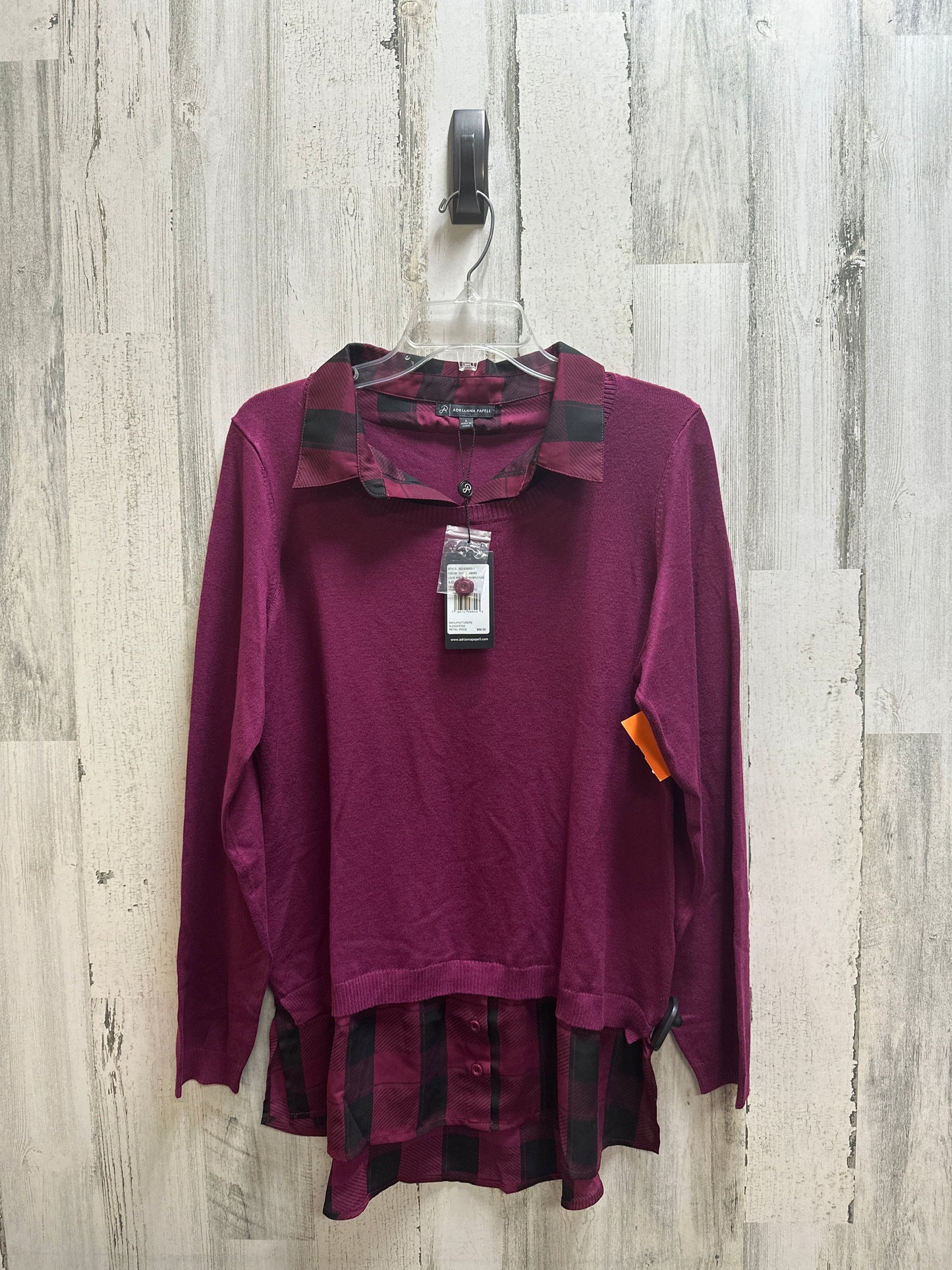 Top Long Sleeve By Adrianna Papell  Size: L