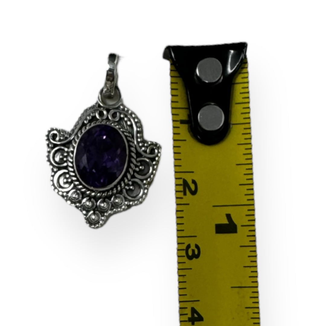 Sterling Silver Purple Stone Pendant