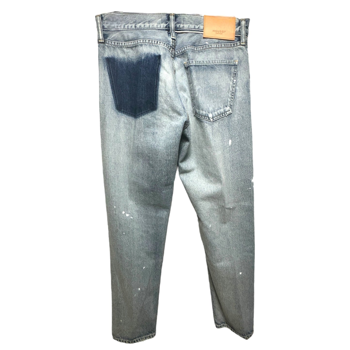Maverick Tapered Button Fly Light Wash Distressed Jeans Designer By Moussy Vintage Size: 4
