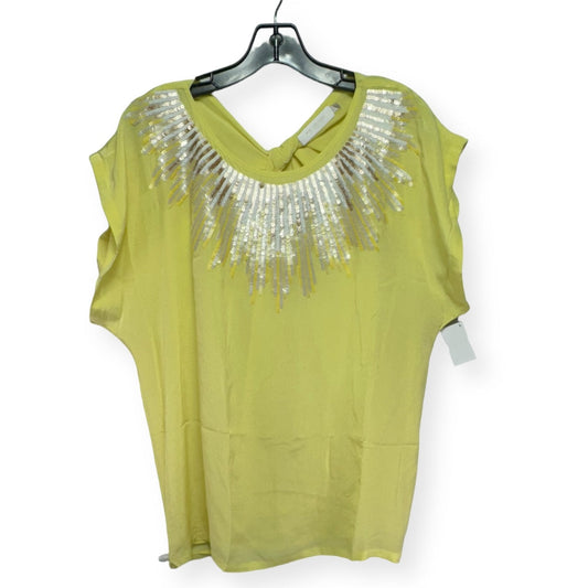 100% Silk Top Short Sleeve Designer By Miss Me  Size: L