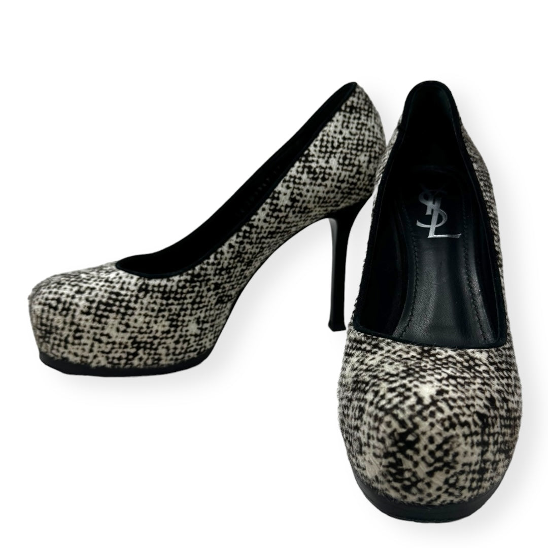 Tribtoo 105 Pony Tweed Shoes Luxury Designer By Yves Saint Laurent  Size: 7