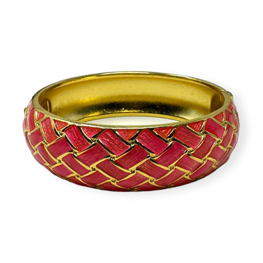 Basket Weave Enamel Hinged Bangle Bracelet By Lilly Pulitzer