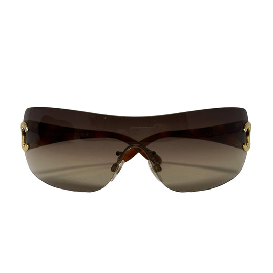 Logo Shield Rimless Sunglasses Luxury Designer By Chanel